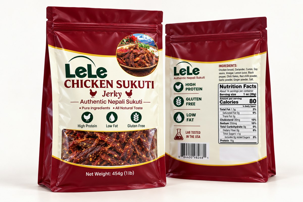Chicken Sukuti — Big Bag — front and back of pack